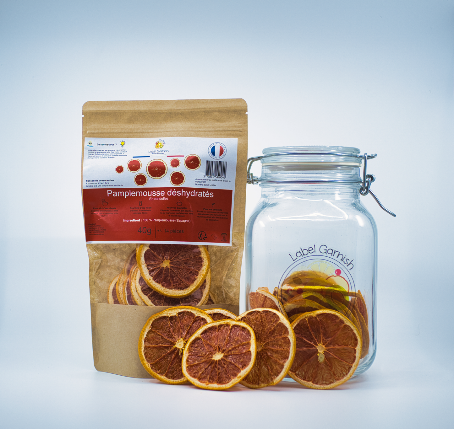 Pamplemousses déshydratés