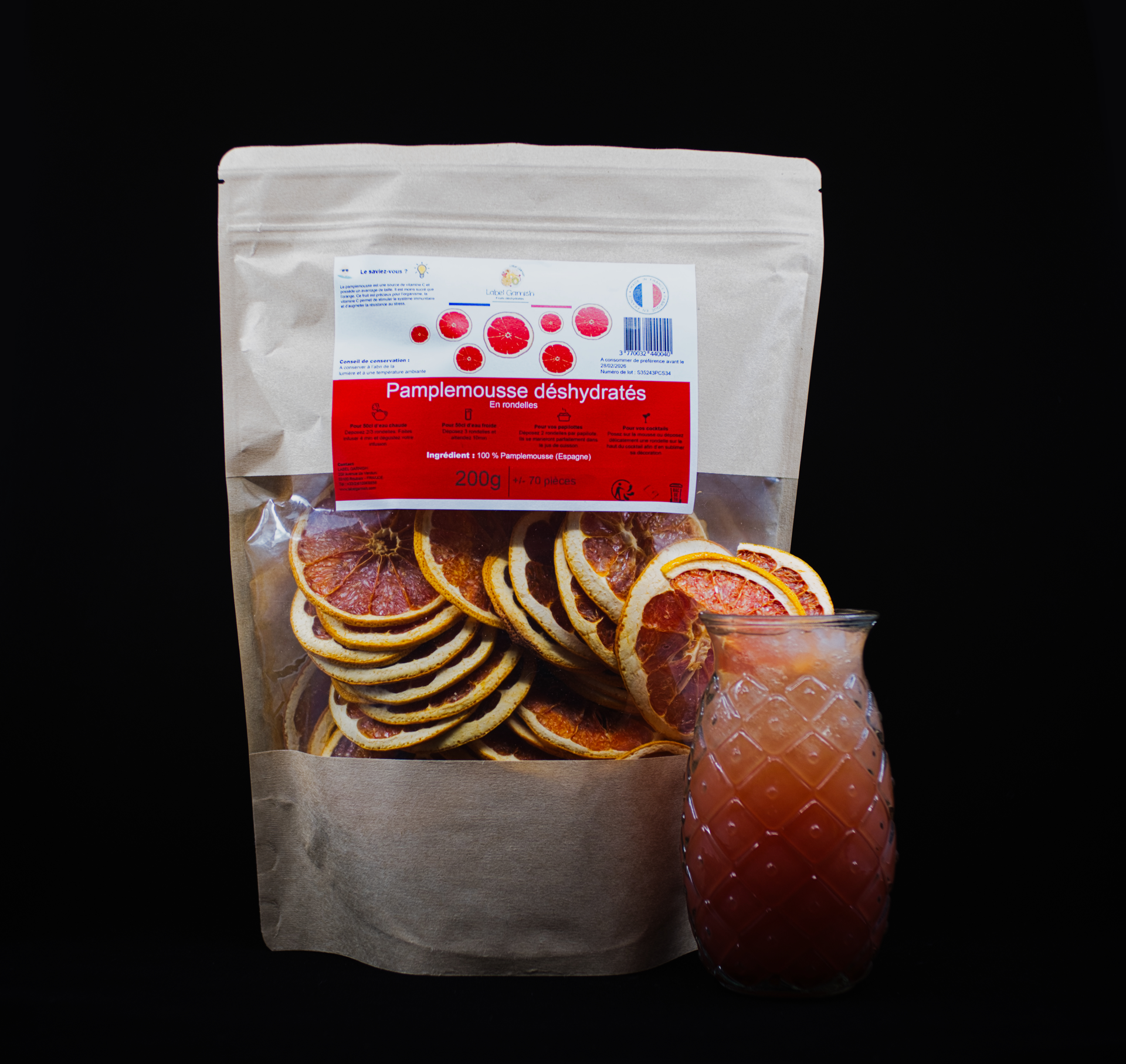 Pamplemousses déshydratés – Label Garnish
